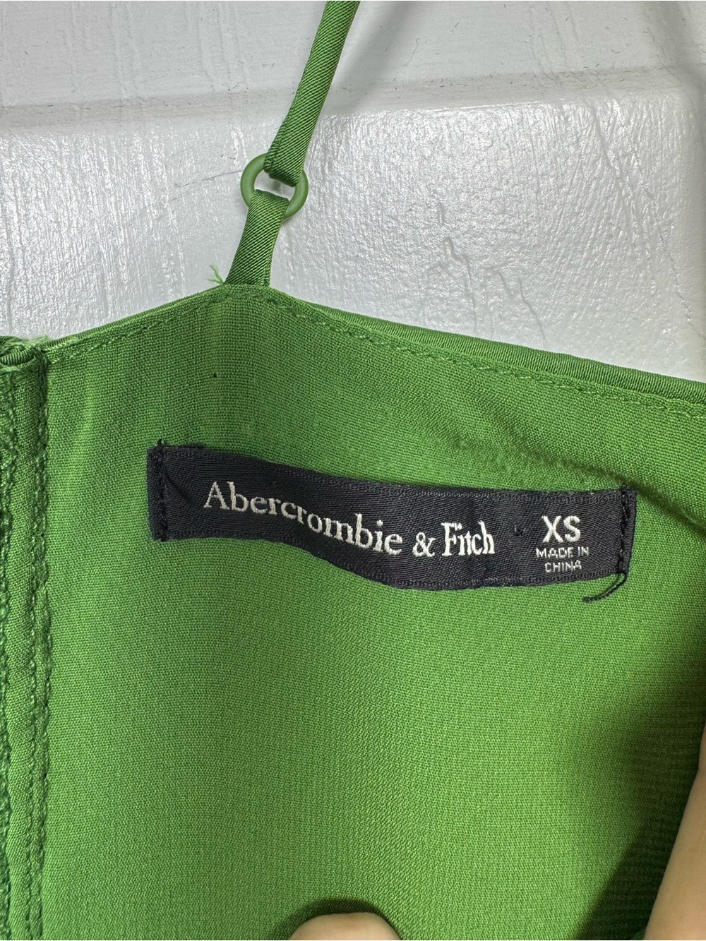 Abercrombie & Fitch Green Satin Slip Midi Dress Sweetheart Slit XS - Picture 6 of 9